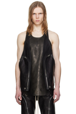 Rick Owens - Black Bauhaus Leather Vest