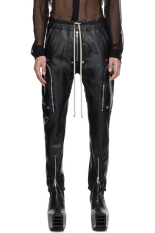Rick Owens: Black Bauhaus Leather Cargo Pants | SSENSE Rick Owens: Black Bauhaus Leather Cargo Pants | SSENSE