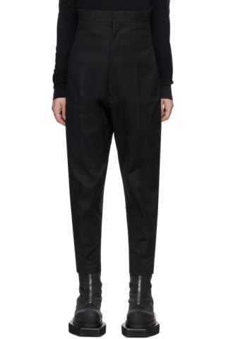 Black Dirt Cooper Trousers by Rick Owens on Sale
