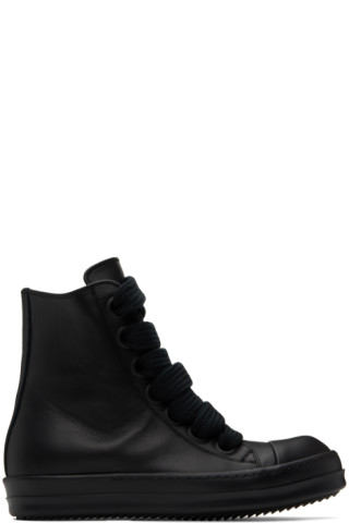 Black Jumbo Laced Sneakers by Rick Owens on Sale Black Jumbo Laced Sneakers by Rick Owens on Sale