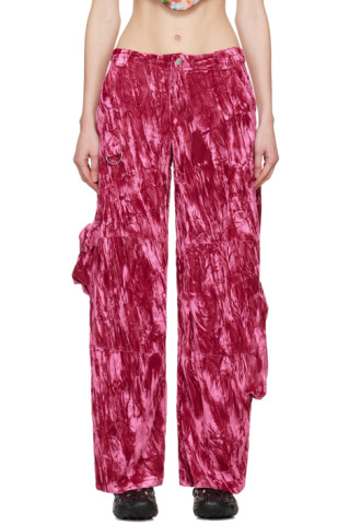 【関税込み】Collina Strada SSENSE限定 ピンク スポーツパンツ Pink Lawn Cargo Pants by Collina Strada on Sale