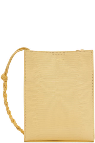 Jil Sander: Yellow Small Tangle Shoulder Bag | SSENSE