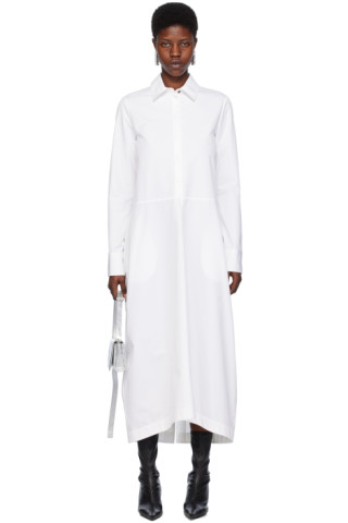 【関税込み】Jil Sander ホワイト ヘビー ミディアムワンピース Jil Sanderのホワイト ヘビー ミディアムワンピースがセール中