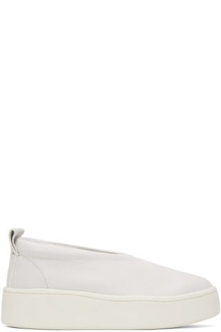 【関税&送料込み】Jil Sander Sneakers & Slip-On White Slip On Sneakers by Jil Sander on Sale
