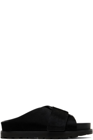 【関税込み】Jil Sander ブラック ベルクロサンダル Jil Sanderのブラック ベルクロサンダルがセール中