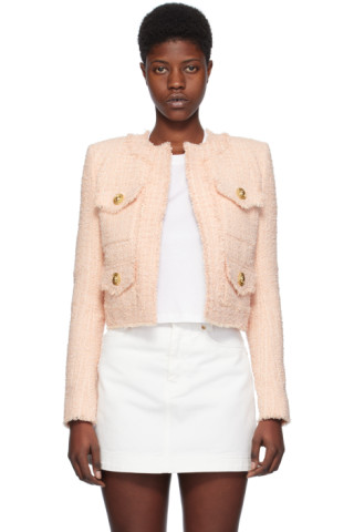 【関税込み】Balmain ピンク ノーカラージャケット 241251F063002_1.jpg