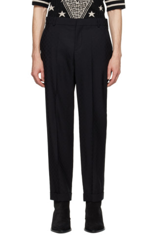 【関税&送料込み】Balmain Trousers Black Monogram Trousers by Balmain on Sale