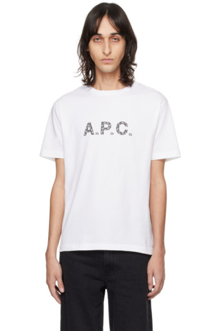 【関税込み】A.P.C. ホワイト James Tシャツ A.P.C.: ホワイト James Tシャツ | SSENSE 日本