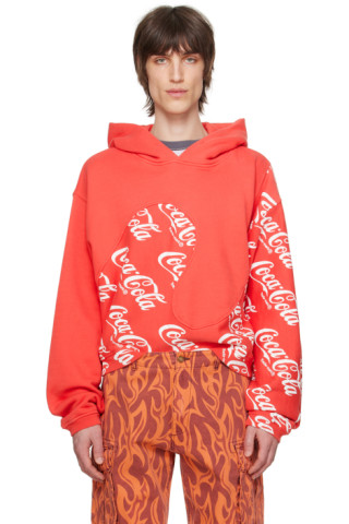 ERL｜HOODIES/SWEATS (Oversized Hoodie Knit - Red Blue (E ERL Oversized Alpaca Knit Hoodie Red / Blue – Très Bien