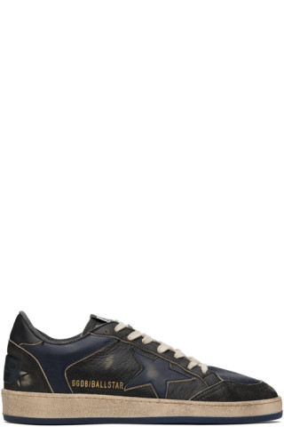 Golden Goose: Navy Ball Star Double Quarter Sneakers | SSENSE Canada