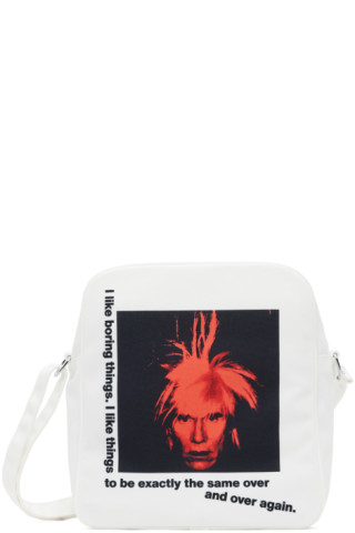 White Andy Warhol Print Messenger Bag by Comme des Garçons