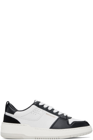 【関税込み】Ferragamo ブラック&ホワイト Dennis スニーカー Black & White Dennis Sneakers by Ferragamo on Sale