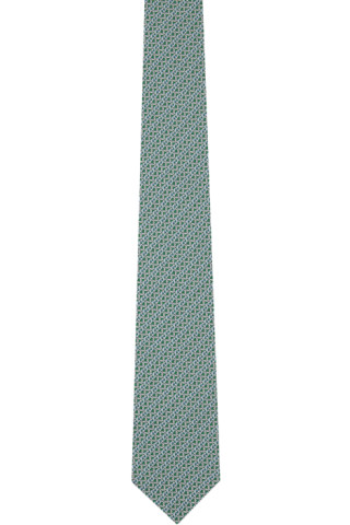 gancini print silk tie