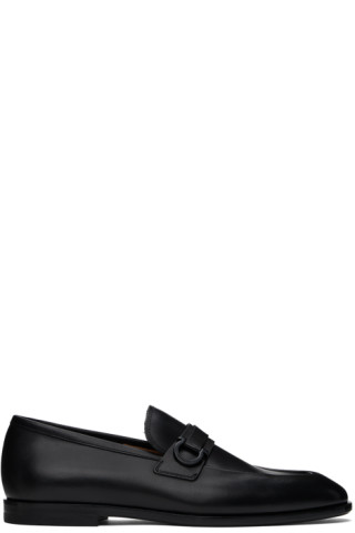 Ferragamo Black Hardware Loafers