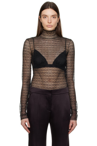 Black Mesh Turtleneck