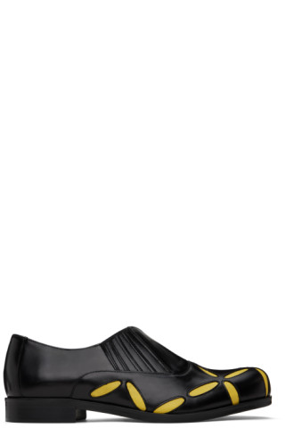 靴 StefanCooke Slashed Loafers Stefan Cooke: Black Slashed Loafers | SSENSE 日本