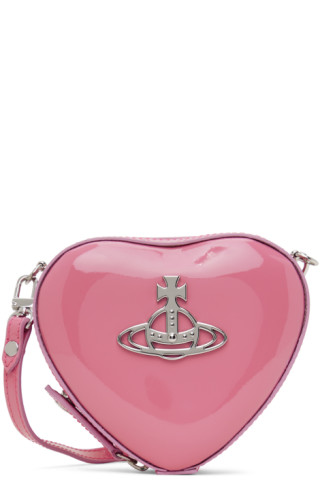 Vivienne Westwood: Pink Mini Louise Heart Crossbody Bag | SSENSE