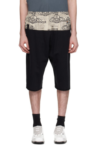 パンツ Vivienne Westwood Sarrouel Short Pants Black Paneled Shorts by Vivienne Westwood on Sale