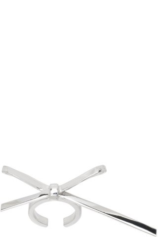 【関税込み】We11done シルバー Bow Nail リング Silver Bow Nail Ring by We11done on Sale