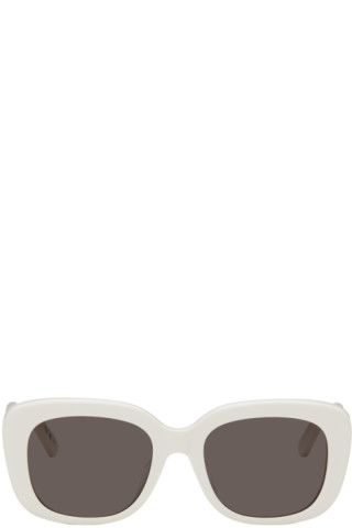 Balenciaga White Square Sunglasses