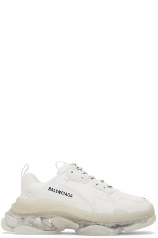 Balenciaga - White Triple S Clear Sole Sneakers