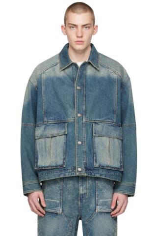 Juun.J: Blue Faded Denim Jacket | SSENSE