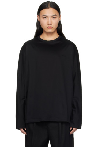 Juun.J SSENSE Exclusive Black and Orange Layered Long Sleeve T