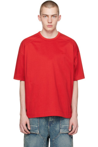 【関税込み】Juun.J レッド ジップポケット Tシャツ Red Zip Pocket T-Shirt by Juun.J on Sale