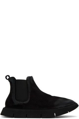 【関税込み】Marsell ブラック Intagliata ブーツ Black Intagliata Boots by Marsèll on Sale