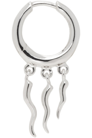 Maria Black: Silver Gaia Huggie Single Earring | SSENSE Canada