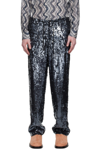 Sequin Pants for Men - Black