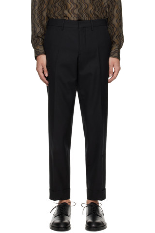 dries van noten ブラック チノ テーパードパンツ dries van noten ブラック チノ テーパードパンツ