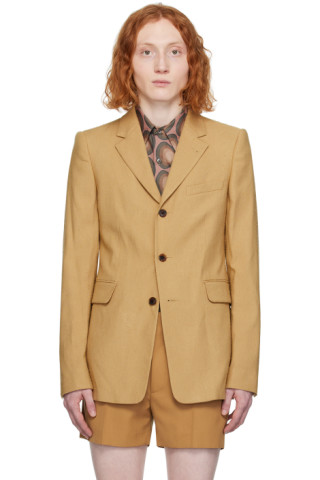 Dries van noten ベージュ テーラードジャケット 黒ボタン 241358M195035_1.jpg