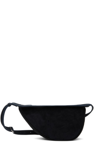 The Row: Navy Small Slouchy Banana Bag | SSENSE The Row: Navy Small Slouchy Banana Bag | SSENSE