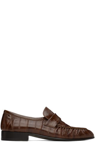 The Row: Brown Soft Loafers | SSENSE