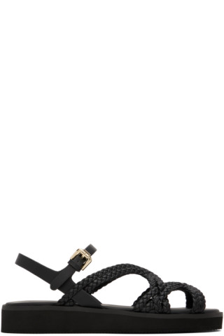 Sandales Escarpin Chloé Noires En Cuir - Pointure 38,5 - Occasion