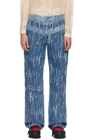 Andersson Bell: Blue Layered Jeans | SSENSE