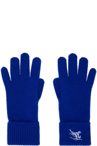 手袋 BURBERRY Electric Blue Cashmere Blend Gloves Blue Cashmere Blend Gloves by Burberry on Sale