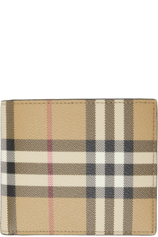 ◆Burberry 最新作◆チェック コンチネンタル ウォレットBeige◆ Burberry: Beige Check Wallet | SSENSE