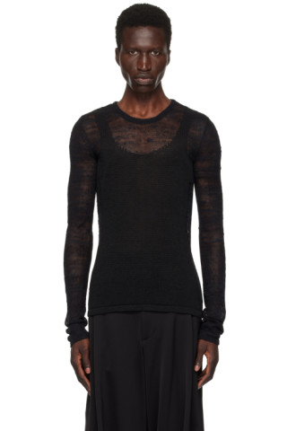 ANN DEMEULEMEESTER ニット・セーターモノトーン XXS 綿絹 （Geirnart 