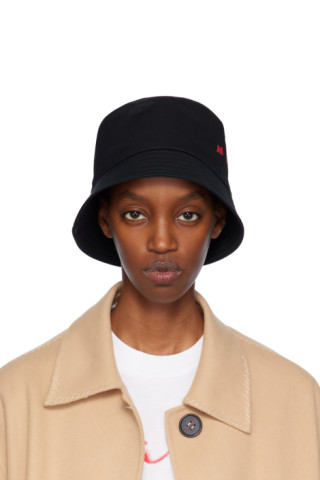 【MARNI】Logo Embroidered Gabardine Bucket Hat MARNI Embroidered Logo Organic Gabardine Bucket Hat (Deep