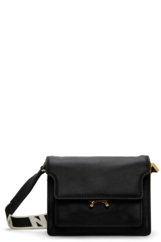Marni: Black Mini Soft Trunk Bag | SSENSE Marni: Black Mini Soft Trunk Bag | SSENSE