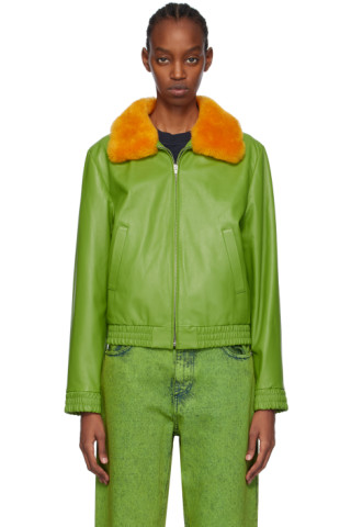 【関税込み】Marni グリーン ジップアップ シアリングジャケット 241379F064002_1.jpg