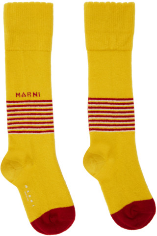 Red Striped Socks | White