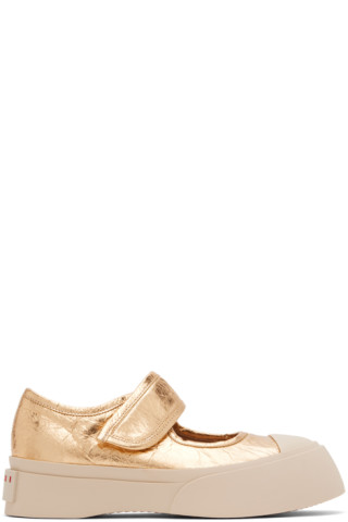 【関税＆送料込み】Marni Platform Mary Jane Gray Leather Mary Jane Sneakers by Marni on Sale