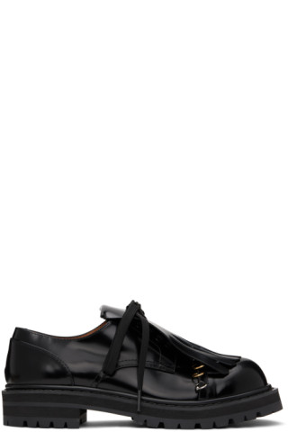 Black Leather Dada Derbys by Marni on Sale