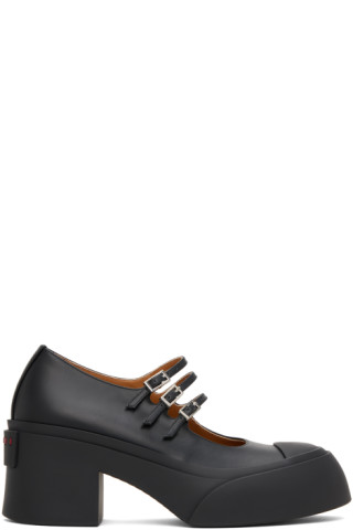 関税込 MARNI Pabloトリプルバックルメリージェーン パンプス467 Marniのブラック Pablo トリプルバックル メリージェーン ヒール