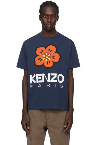 KENZO PARIS BOKE FLOWER T-SHIRT XL  紺girlsdontcry