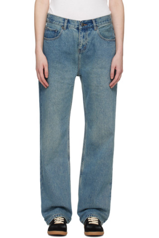 【関税込み】WYNN HAMLYN ブルー ストレートジーンズ 241401F069000_1.jpg