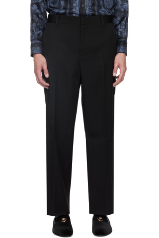 【関税込み】Versace ブラック ハードウェア トラウザーズ Versaceのブラック Formal トラウザーズがセール中